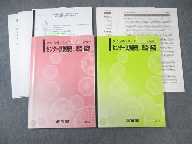 河合塾 センター試験倫理、政治・経済 テキスト通年セット 2013 計2冊 中川雅博 ☆ 027S0C拍卖
