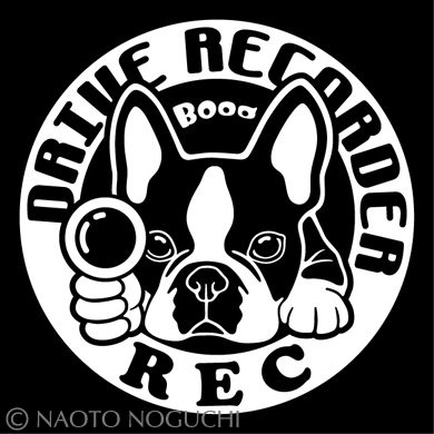 オリジナル ステッカー シール DOG IN CAR ドライブレコーダー 録画中 ボストンテリア J拍卖