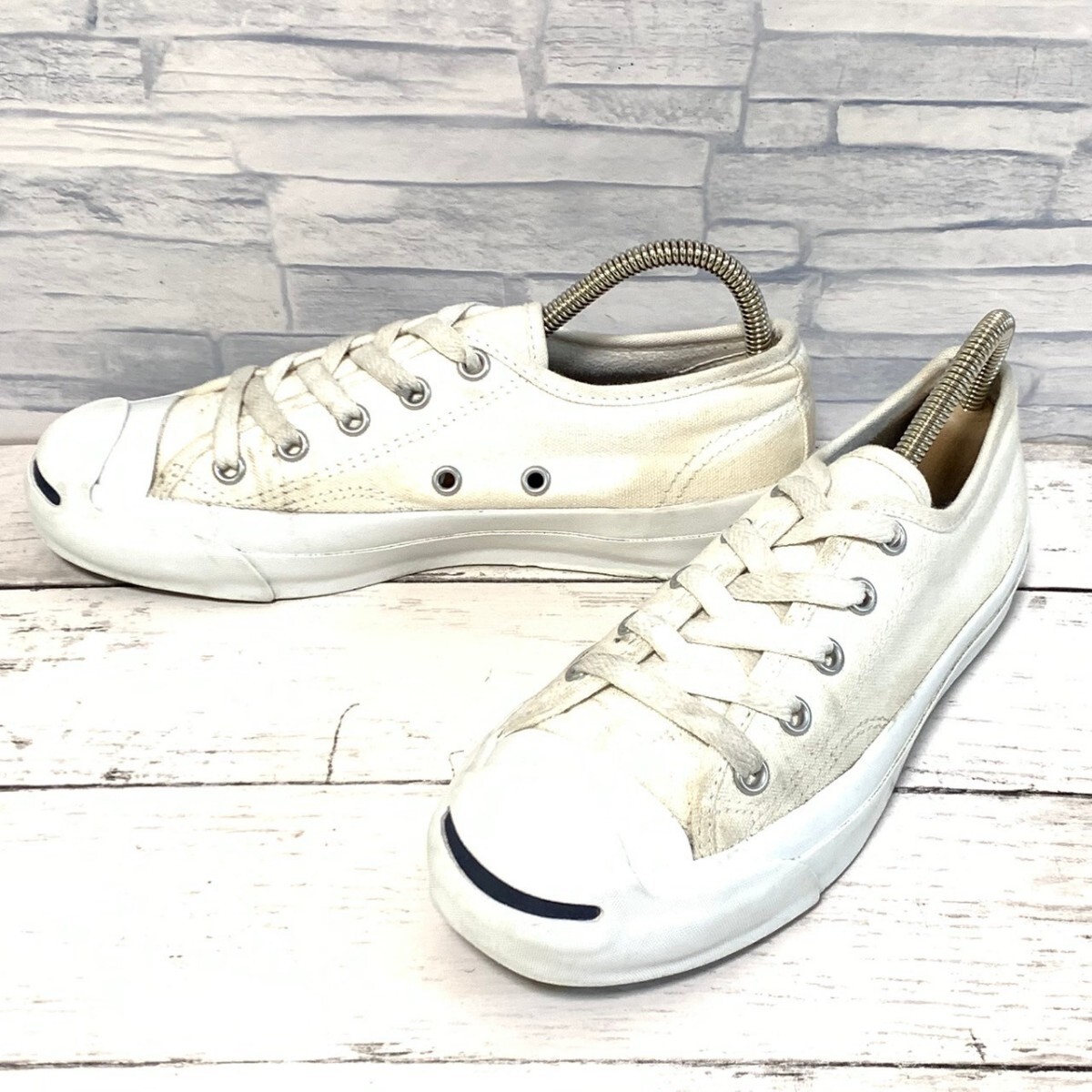 R8098bL CONVERSE コンバース JACK PURCELL ジャックパーセル キャンバス ローカットスニーカー ホワイト 白 キッズ レディース 22cm 1R193拍卖