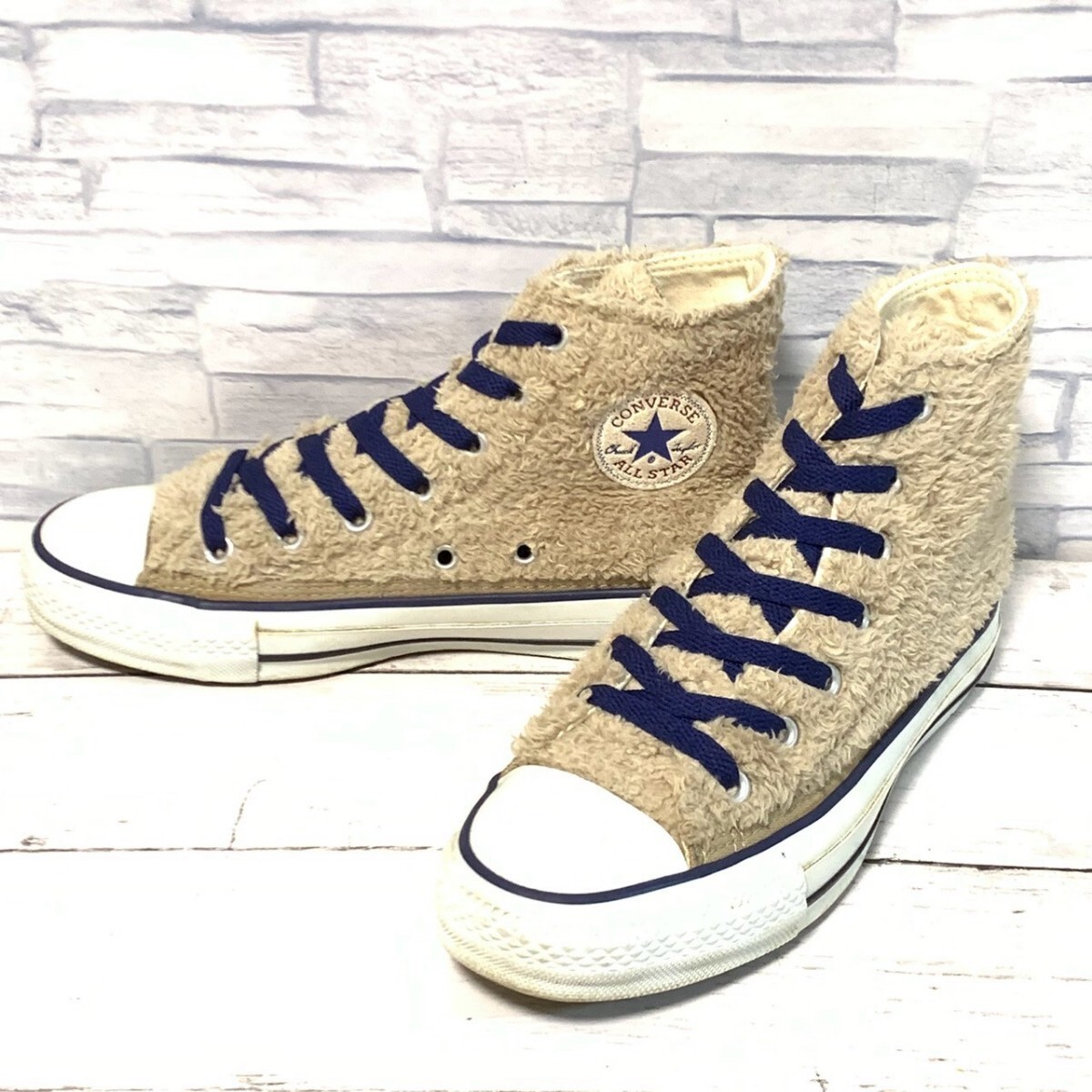 R8239bL CONVERSE コンバース ALL STAR オールスターフリースHI モコモコ ハイカットスニーカー ベージュ レディース 23cm 1CJ055拍卖