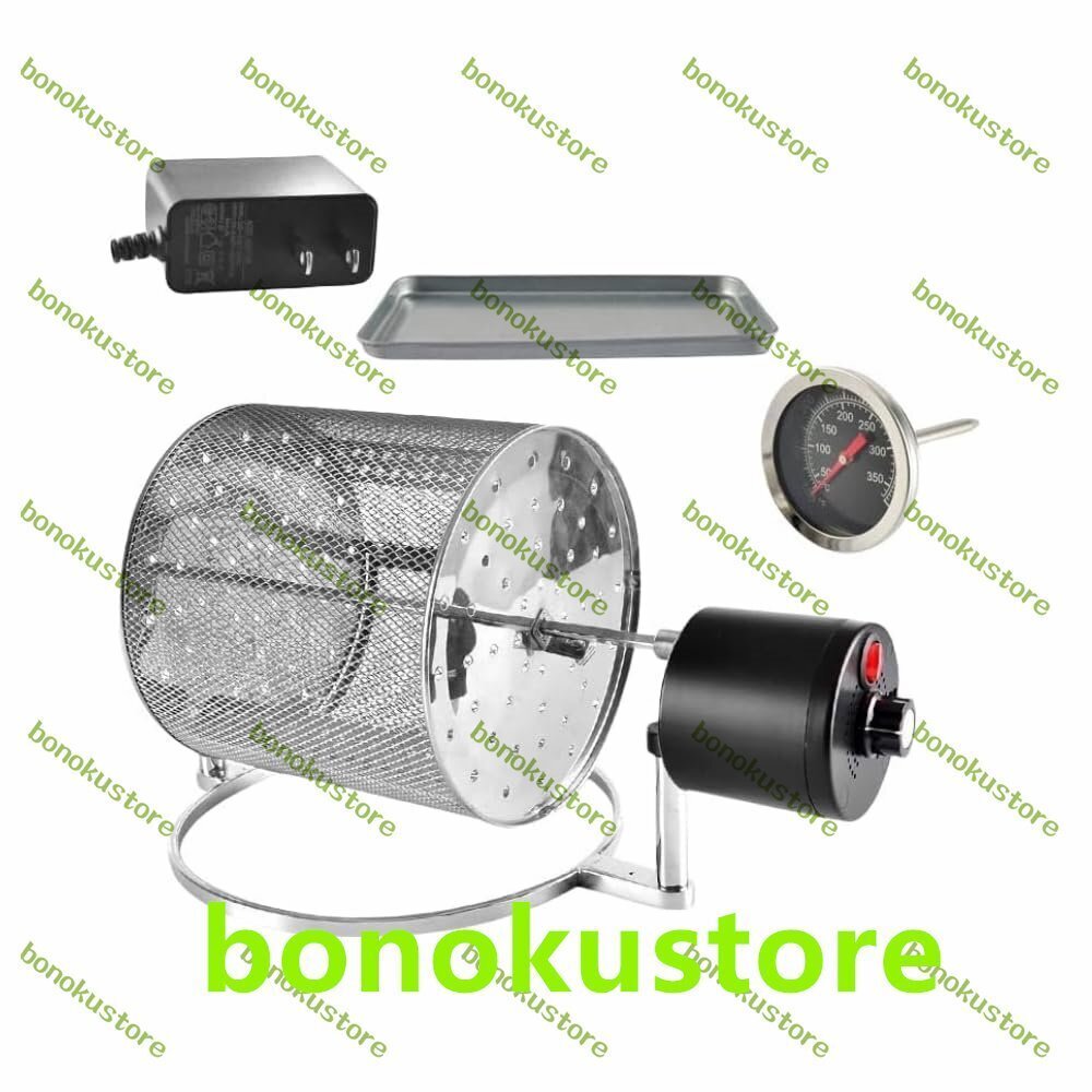 コーヒーロースター 自動豆焙煎機 エスプレッソ焙煎機 小型 焙煎器 直火式焙煎機 家庭用ピーナッツ豆焙煎機 (大きい(温度計付))拍卖