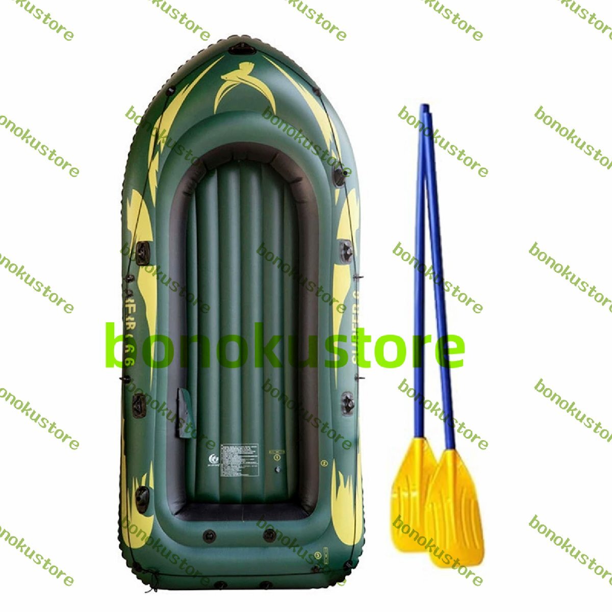 ゴムボート 釣り インフレータブルカヤック カヌー エアボート 膨脹可能 4気室 空気入れ PVC ディンギー 超厚型 海釣り 380*178*42cm拍卖
