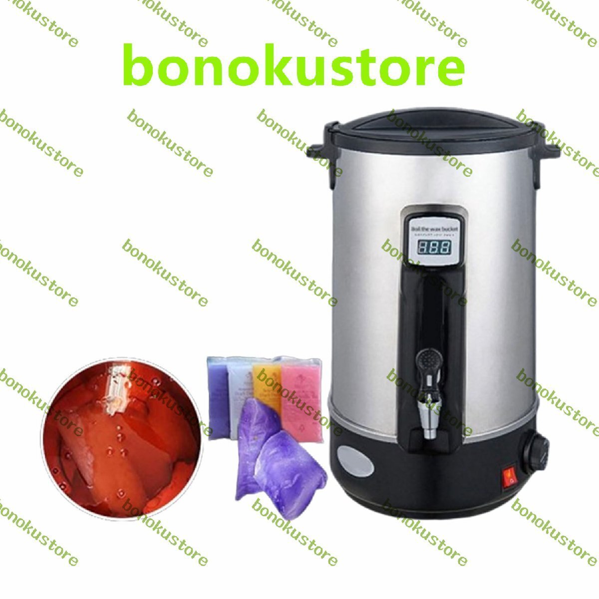 ステンレススチールメルターワックスメーカー 20L デジタルワックス溶解バケット 30℃-110℃温度制御 二重層断熱 コーヒーショップ拍卖