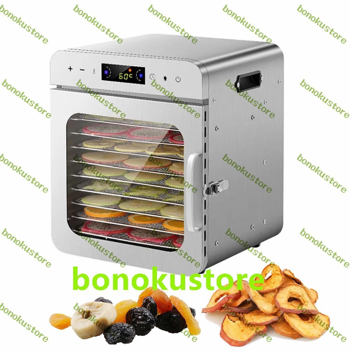 10層果物と野菜乾燥機 スマートタッチ食品乾燥機 24時間タイマースマートコントロールパネル 30-90°C調節可能な温度 LED照明 果物拍卖