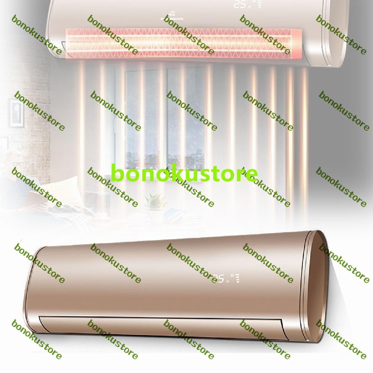 3300W 壁掛けヒーター PTCセラミックファンヒーター リモコン&3つの熱設定付き 穴を開ける必要なし 8時間タイマー 18-45℃ 寝室拍卖