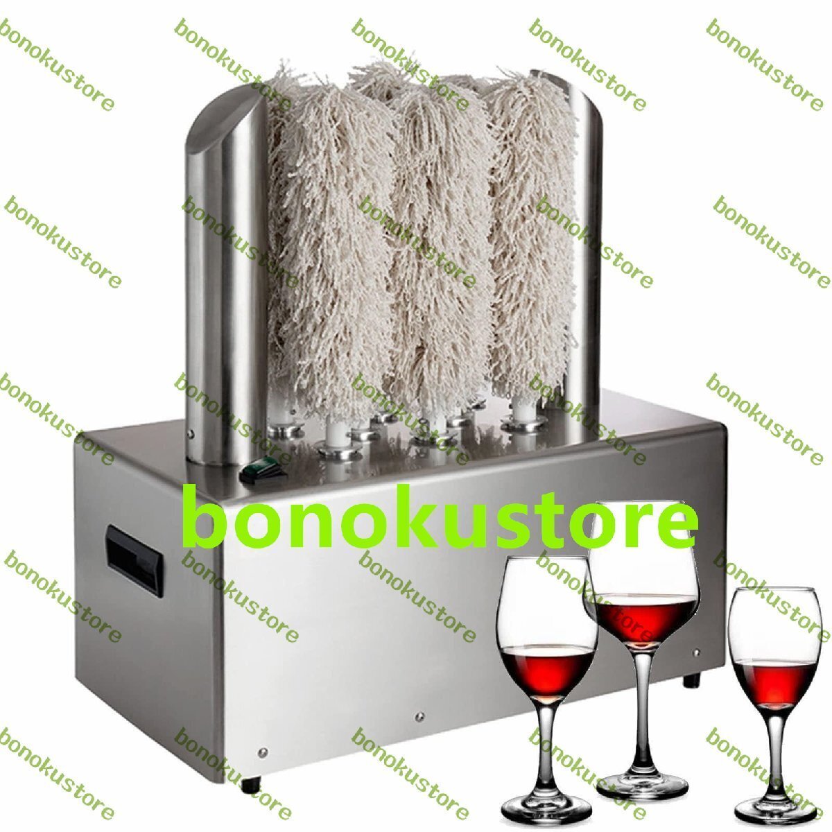 業務用ワイングラスポリッシャー 8ヘッド電気セラミックカップ研磨機 ガラス洗浄機 660カップ/時間洗浄機熱風乾燥システム拍卖