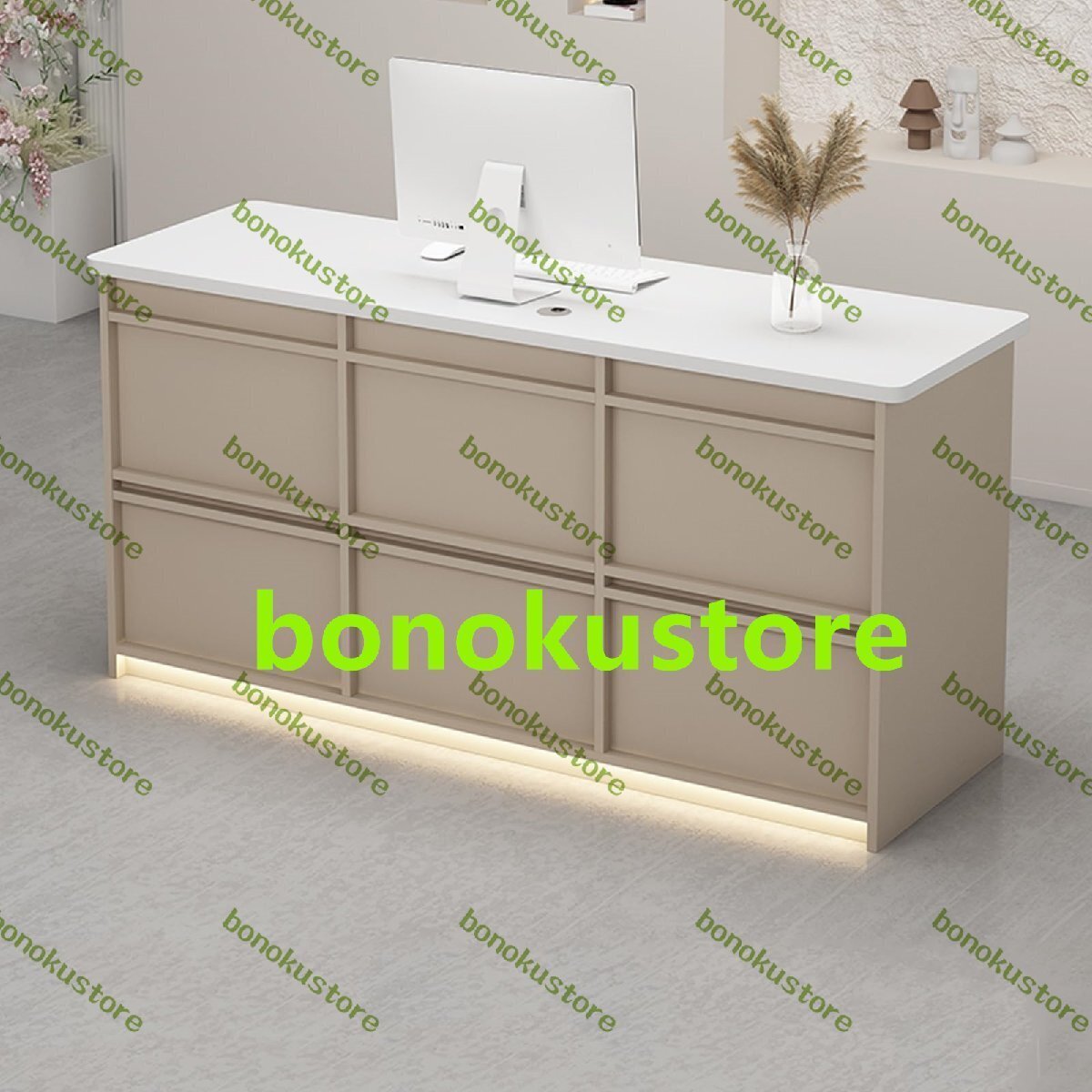 受付カウンター おしゃれ 小型受付デスク 引き出し付きの受付デスク 小さなレジ係 レジカウンター 美容室カウンターバー 100CM拍卖