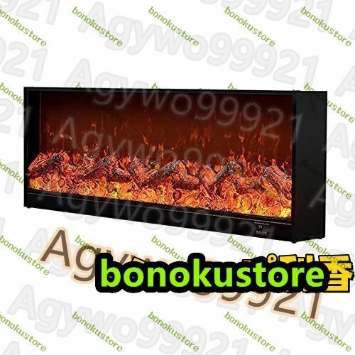 電気暖炉 電気暖炉LED偽の火炎炎47 陥没暖炉の薄いインサート、壁に取り付けられ、壁に取り付けられ、リモコンが簡単 120cm拍卖