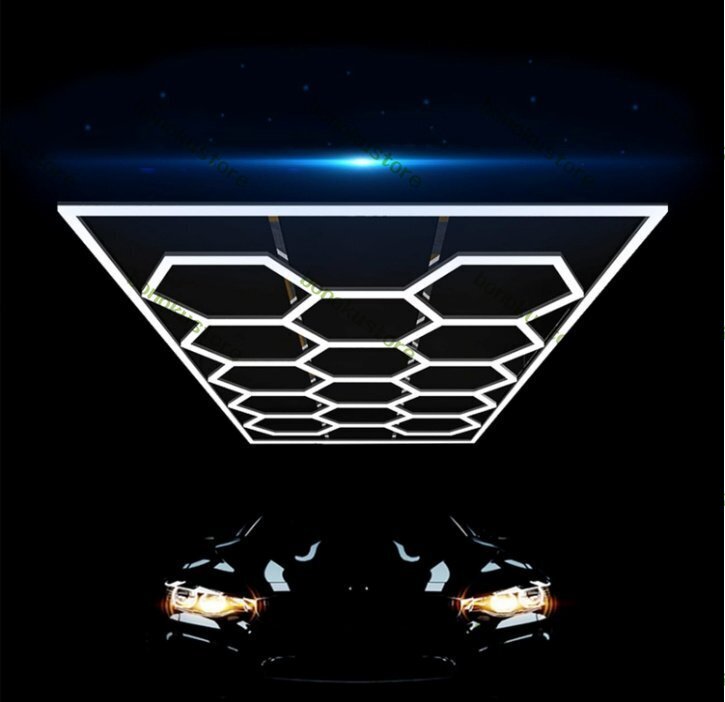 ガレージ 照明 led プロの自動車美容ハニカム ライト/ガレージ照明 Led 天井六角ライト車のショー ルーム2.4*4.8m拍卖