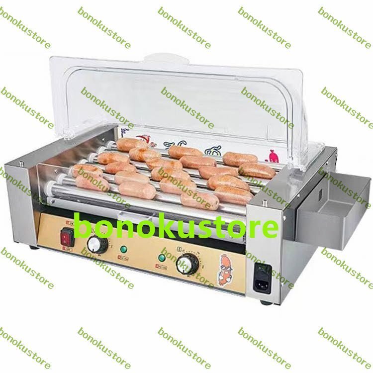 ソーセージグリルクッカー ソーセージ焙煎機 ホットドッグロースターマシン ホットドッグマシン 50℃-200℃独立した温度制御拍卖