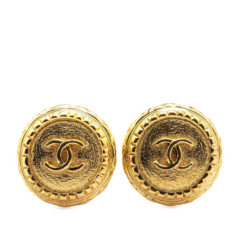 シャネル ココマーク ラウンド イヤリング ゴールド メッキ レディース CHANEL 【中古】拍卖