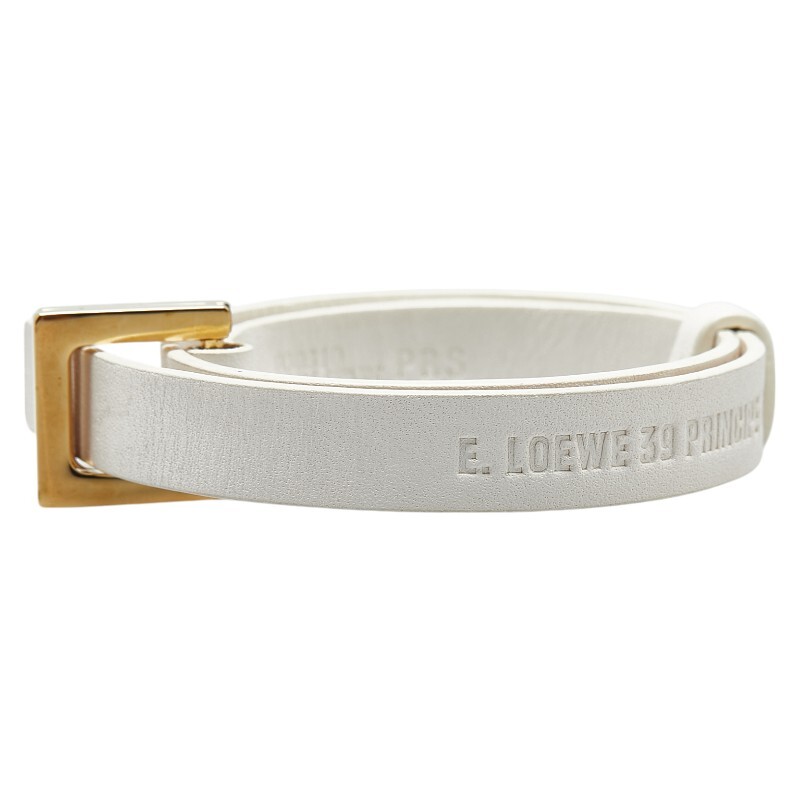 ロエベ ブレスレット ホワイト レザー レディース LOEWE 【中古】拍卖