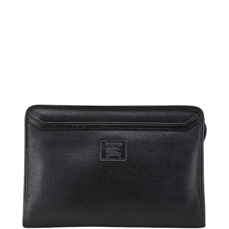 バーバリー ノバチェック シャドーホース クラッチバッグ ブラック レザー レディース BURBERRY 【中古】拍卖