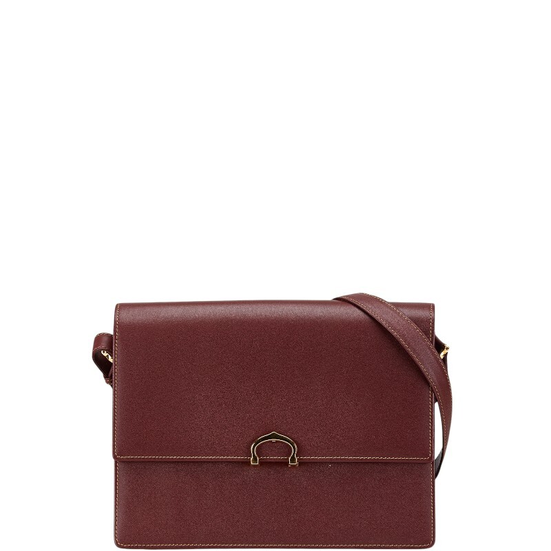カルティエ マストライン 斜め掛け ショルダーバッグ ボルドー レザー レディース CARTIER 【中古】拍卖