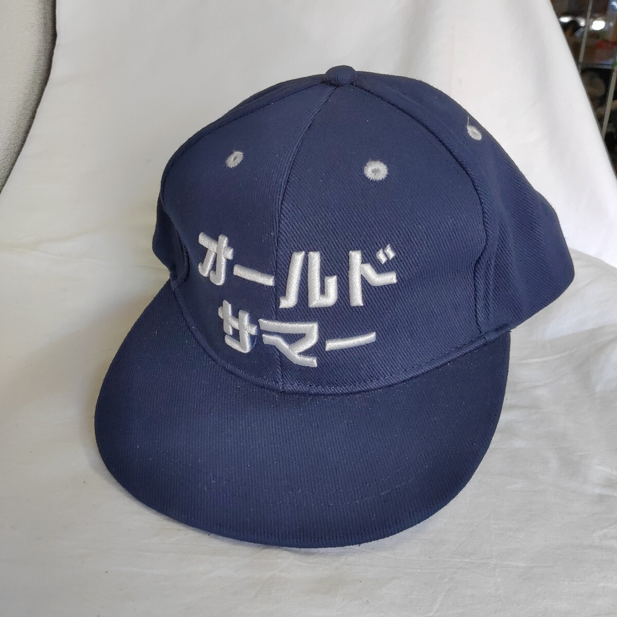 【美品】OLD SUMMER オールドサマー ロゴ キャップ 紺 ネイビー サーフ カジュアル 帽子 0301-C2-TA3拍卖