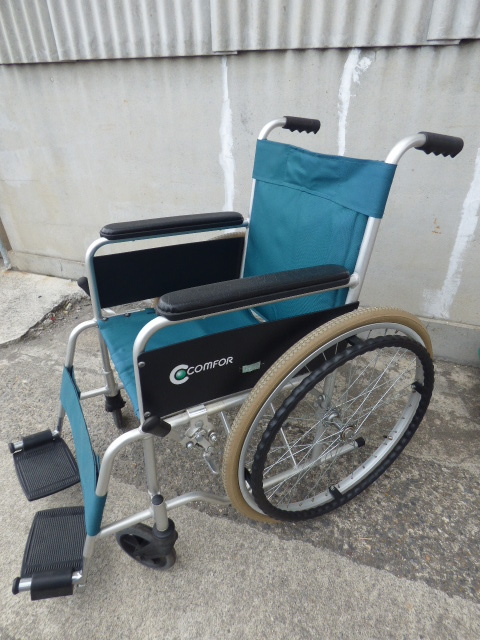 ほ972.車椅子 comfor? 自走式 22インチ 【ジャンク品】パーツ取り ※要メンテナンス拍卖