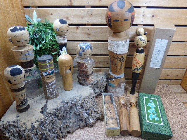 ま260【11体】こけしまとめて 郷土玩具 民芸品 陽炎 神代屋久杉 又五郎こけし お土産 コレクション インテリア 工芸品拍卖