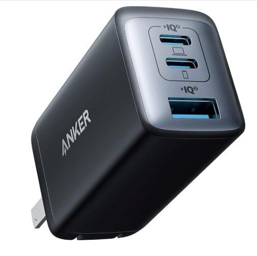 Anker PowerPort III 65W 3ポート充電器 GaN II USB-C USB-A 折りたたみ式プラグ 3台同時充電 100-240V対応 世界対応 海外旅行用拍卖
