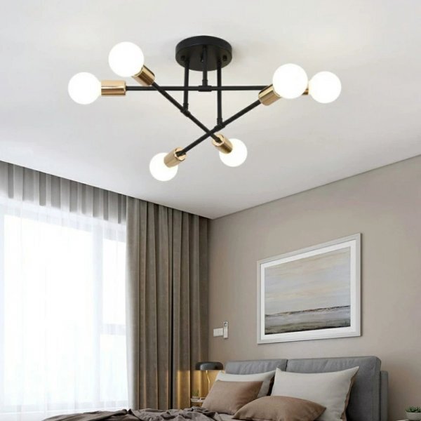 シーリングライト おしゃれ 6灯 天井照明 照明器具 LED対応 ペンダントライト 北欧 寝室 食卓 シンプ ル LED 三色変光 リモコンなし拍卖