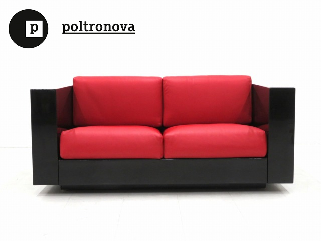 美品★希少★イタリア★poltronova★ポルトロノーバ★150万★マッシモ・ヴィネッリ★総本革★レザー★2人掛けソファ★モダン★ビンテージ★拍卖