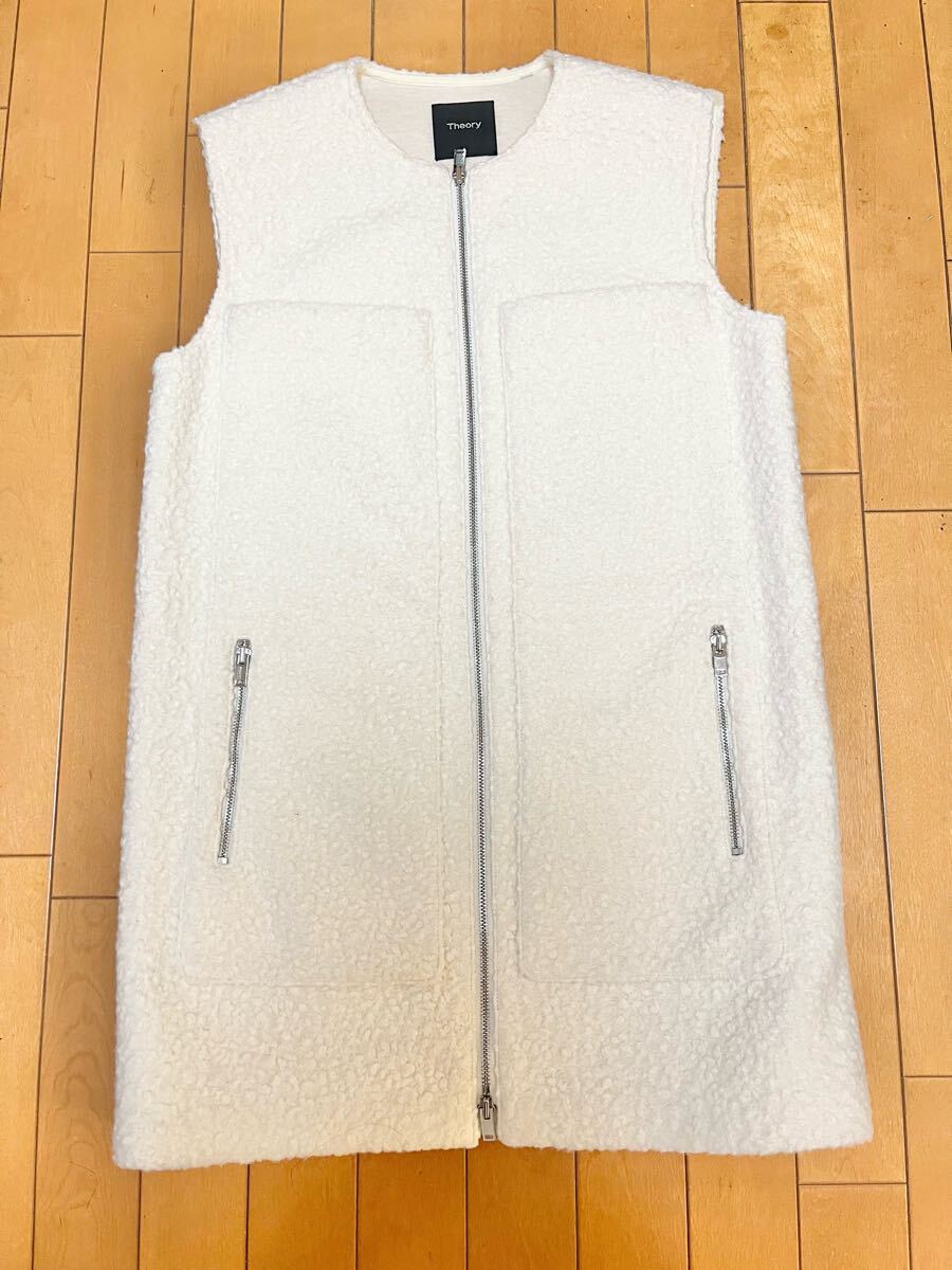 【美品】theory セオリー ジレ ホワイト S拍卖