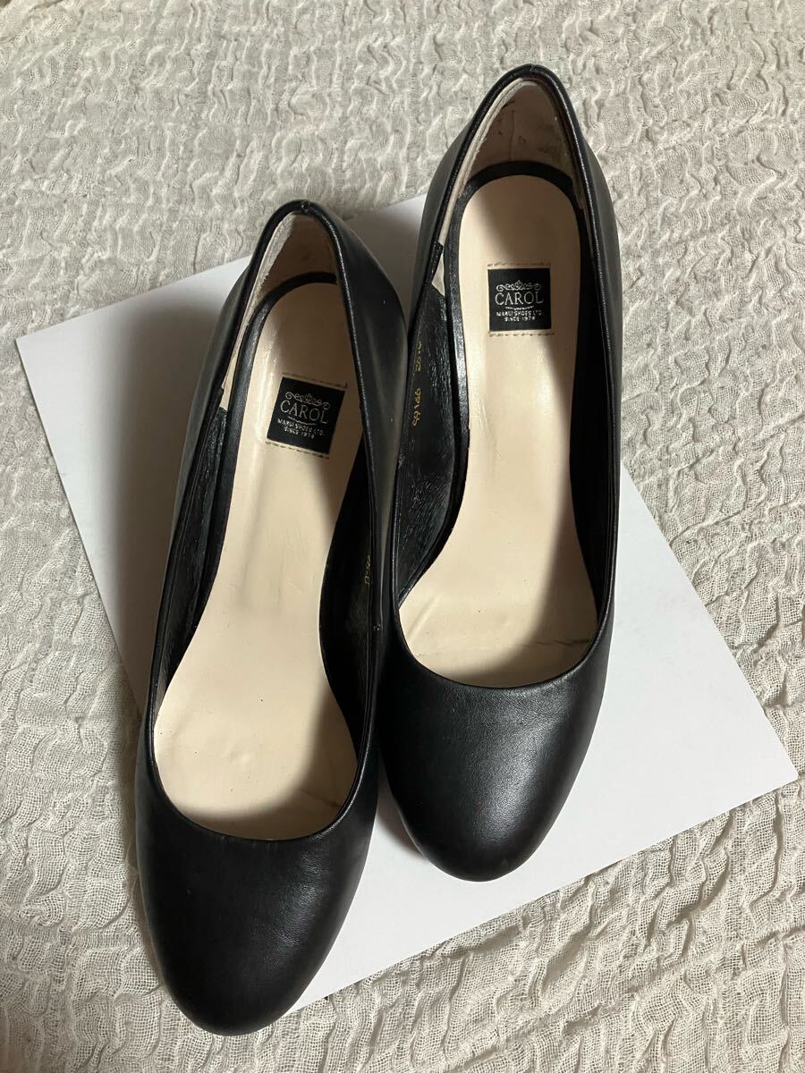 キャロル CAROL 本革パンプス 26cm EEE ブラック レザーパンプス 日本製拍卖