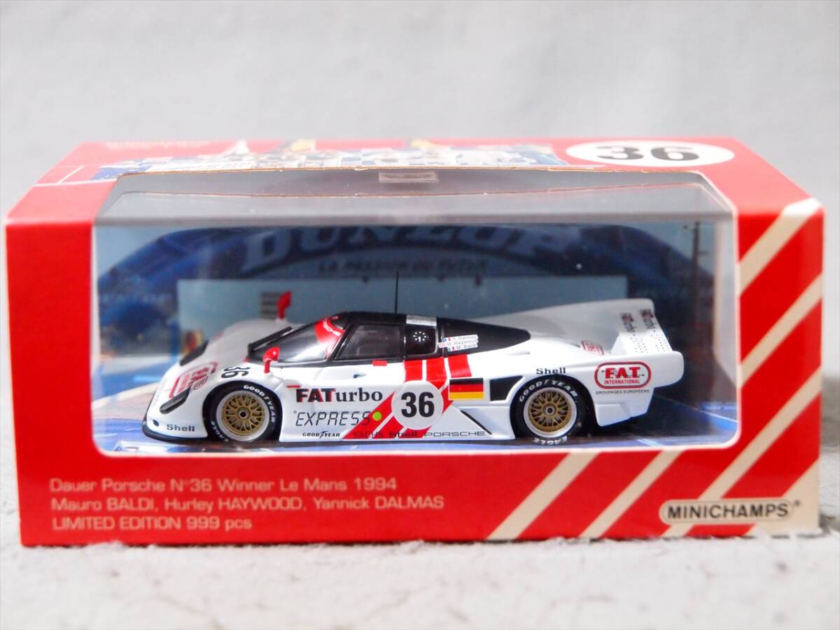 (限定999pcs) ダウアー ポルシェ 962 'FATurbo' 1994年ルマン優勝 #36 バルディ/ヘイウッド/ダルマス Minichamps 1/43 433 946436拍卖
