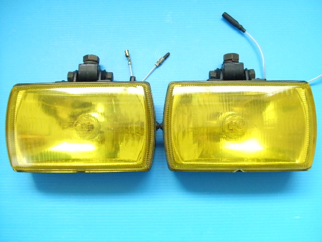 良品 PIAA 50 角型 スポットランプ フォグランプ H3バルブ 旧車 角形 ピア イエローレンズ AE86 AE85 イニシャルD オフロード 当時物 sub8拍卖