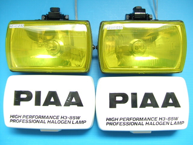 当時物 新品 PIAA50 角型 スポットランプ H3バルブ 旧車 オフロード 補助灯ピア フォグランプ イエローレンズ トレノ AE86イニシャルD sub1拍卖