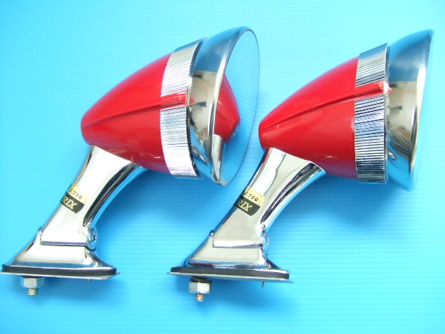 当時物 GT グランプリ フェンダー ミラー 旧車 赤色 赤 ナポレオン カーメイト バッカ ビンテージ高速有鉛ホットロッド ロケットカウル新品拍卖