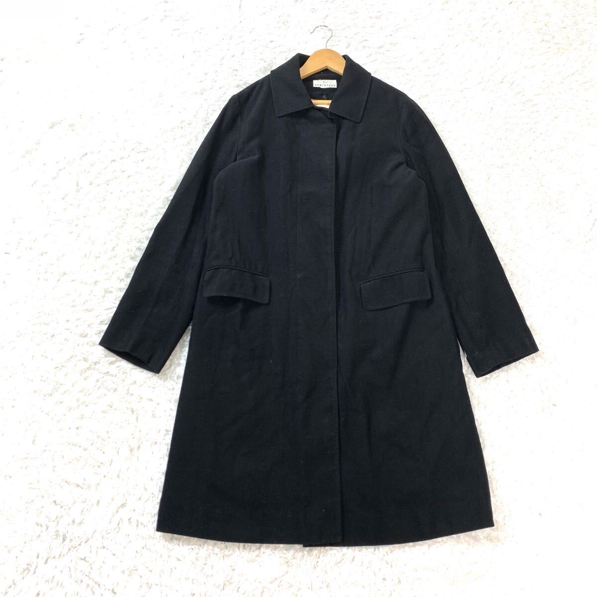 組曲 KUMIKYOKU クミキョク ロングコート ウール ライナー付き 黒 ブラック 2 YA8784拍卖