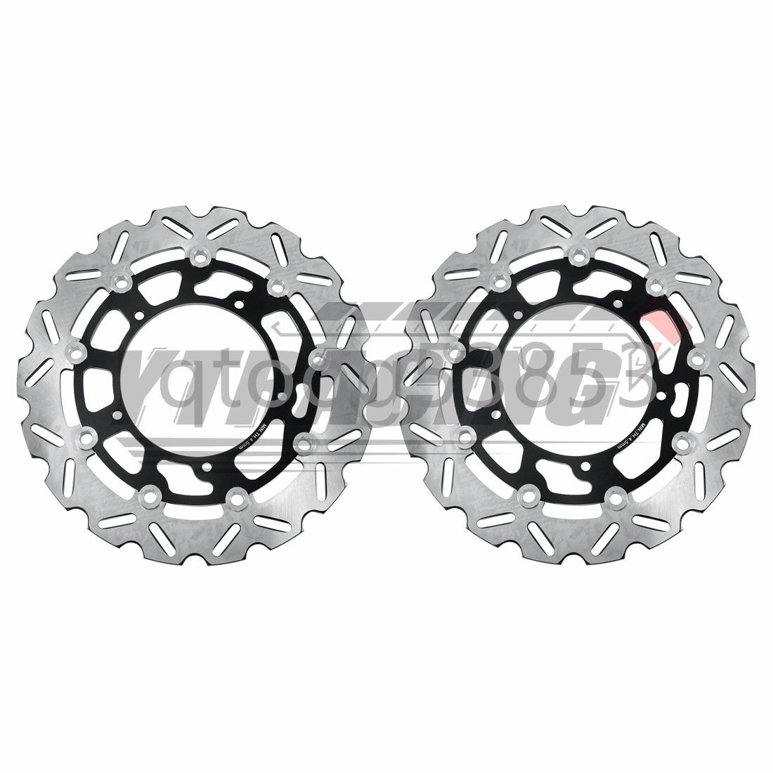 YZF R 1 FZ 1 N/S FZ 1 Fazer FZ 1 Naked~ フロント フローティング ブレーキディスク ウェーブ ローター 左右セット ブラック拍卖