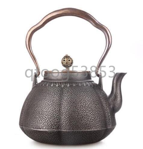 提梁壺 砲口 鉄器 老鉄瓶 対応 鉄やかん 鉄分補給 鉄びん★1.2L拍卖