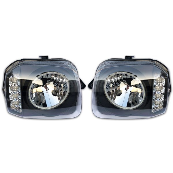 クリスタルヘッドライト JB23ジムニー CCFLリング付き インナーブラック WP003LR拍卖