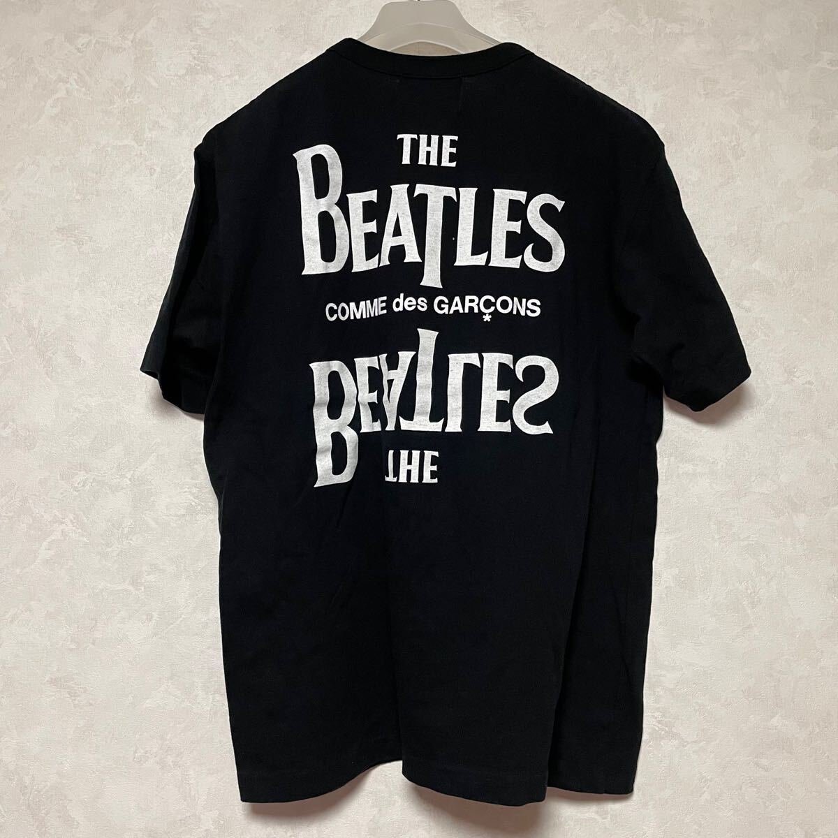 コムデギャルソン ビートルズ Tシャツ comme des garcons The Beatles ロックTee 半袖Tシャツ ブラック拍卖