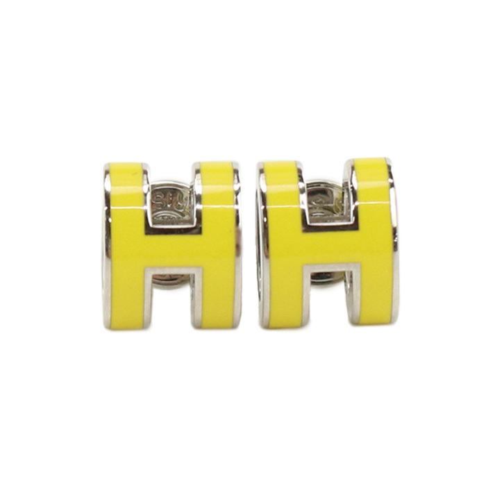 HERMES エルメス ピアス MINI POP H 98 NEW LIME レディース イエロー拍卖