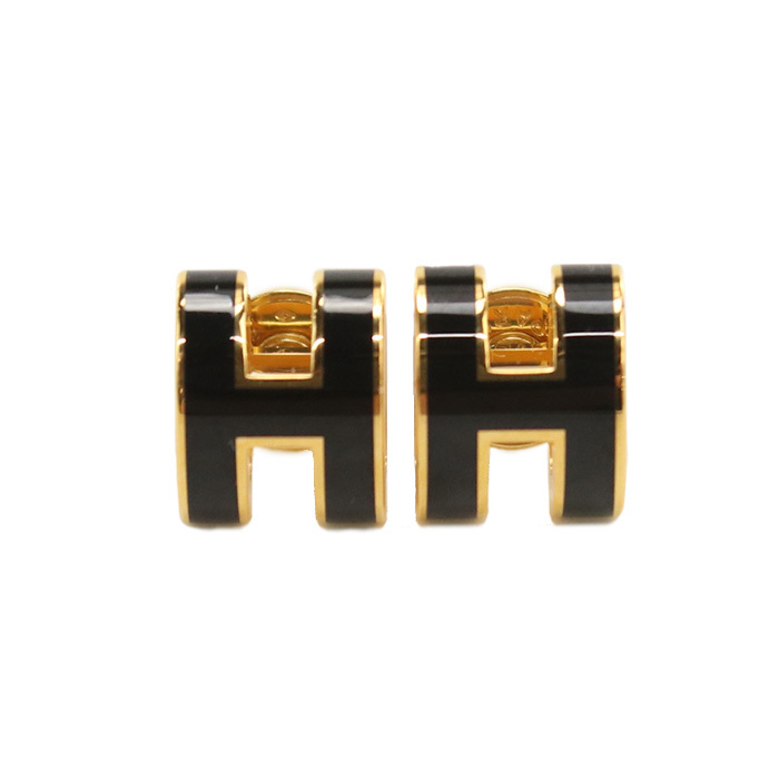 HERMES エルメス ピアス MINI POP H 03 NOIR レディース ブラック拍卖