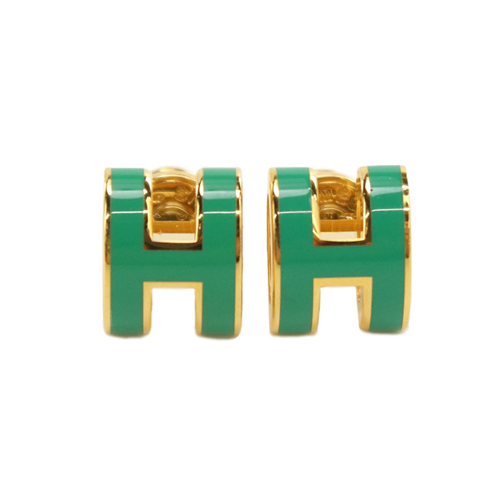 HERMES エルメス ピアス MINI POP H 83 MALACHITE レディース グリーン拍卖