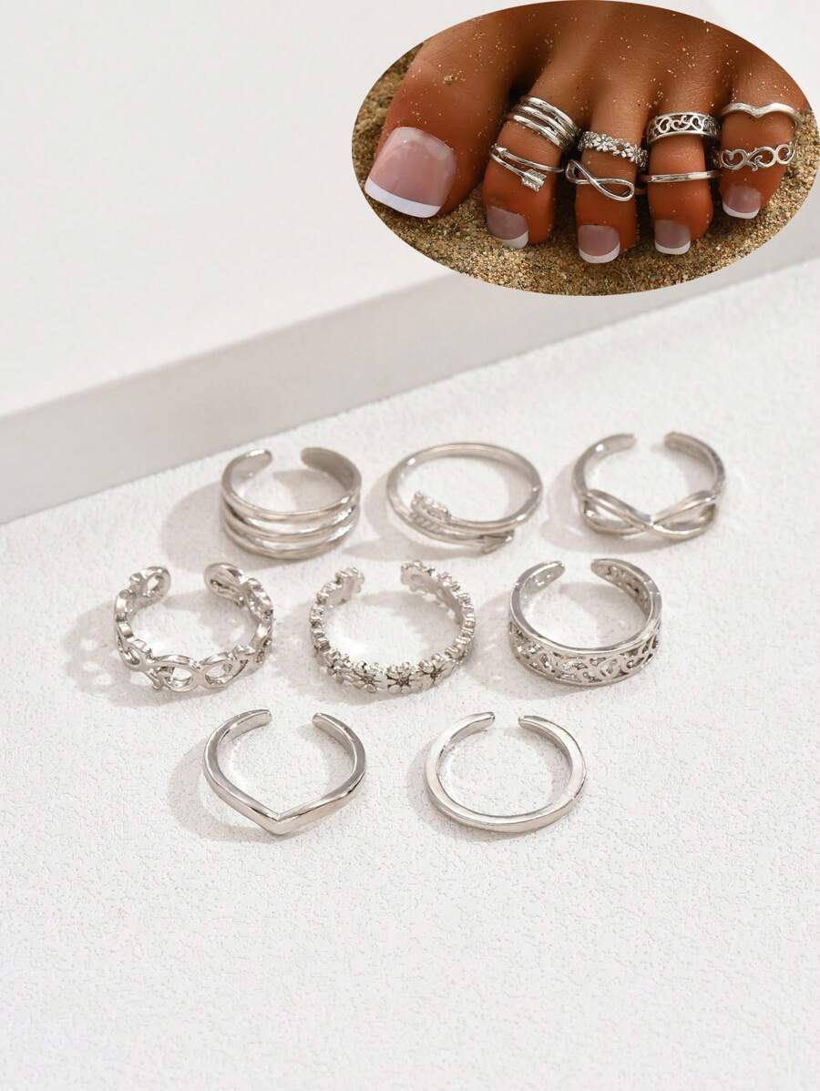 ジュエリー レディース フットアクセサリー ファッションスタイル レディース用ステンレススチール製マルチレイヤー フラワー ハート拍卖