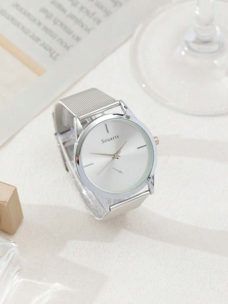 腕時計 レディース クォーツ 合金素材のユニセックスファッションウォッチ、箱なし、学生への進学祝いのギフトとして拍卖