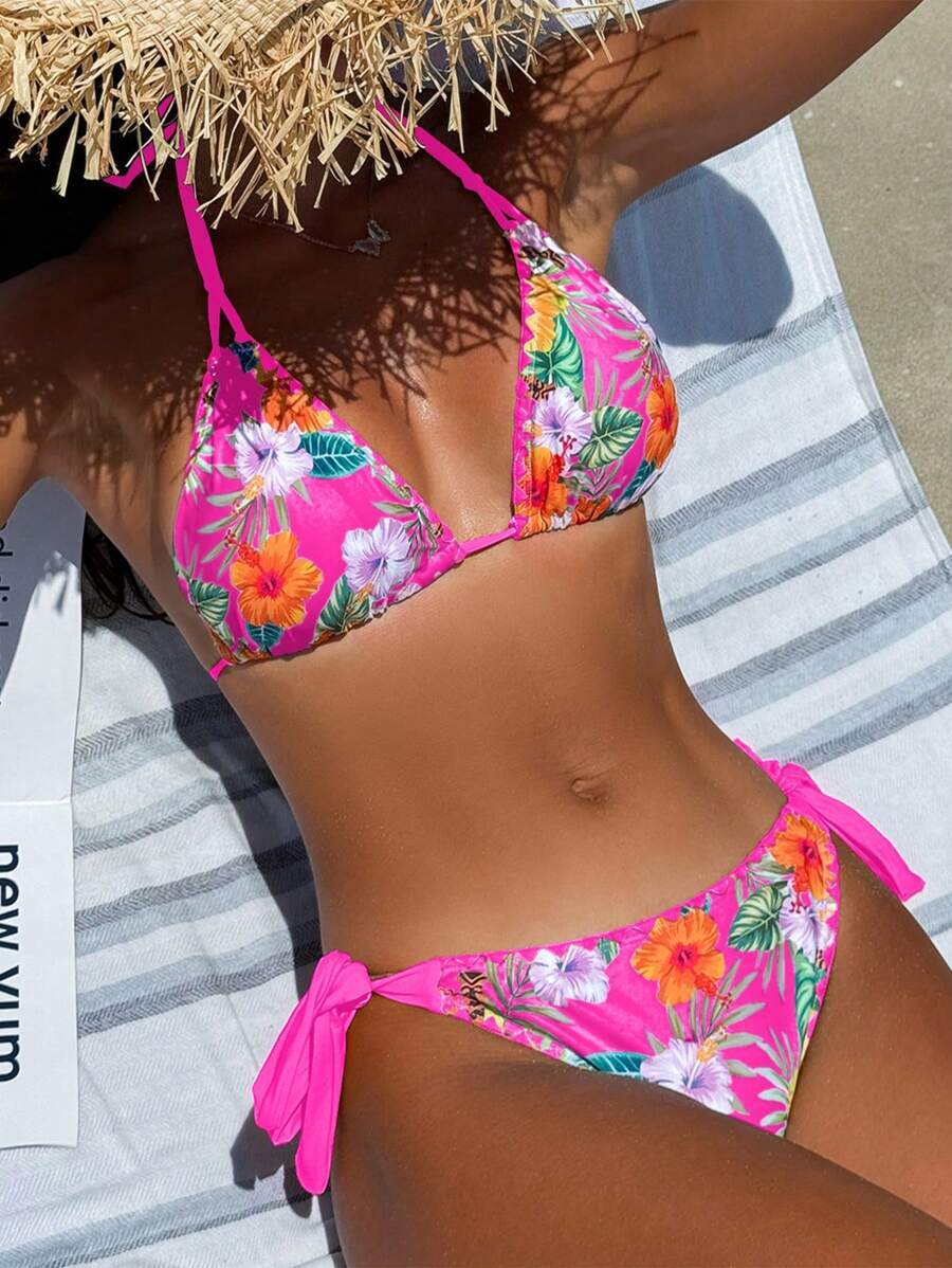 レディース 水着 ビキニセット 女性ファッションプリントビキニセット夏用拍卖