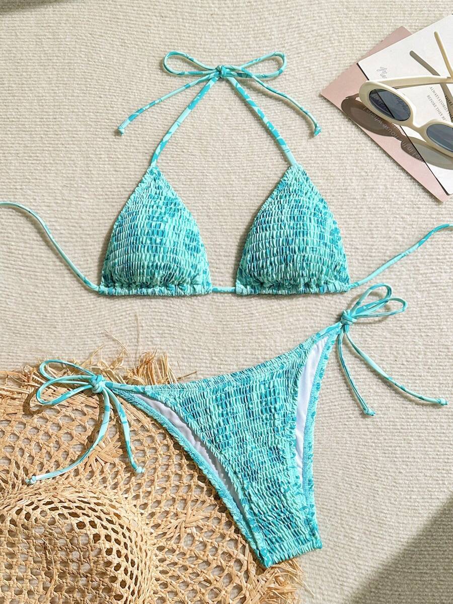 レディース 水着 ビキニセット ウイメンズ ホルターネック タイバック水着トップ&ボトムセット、ビキニ、夏拍卖