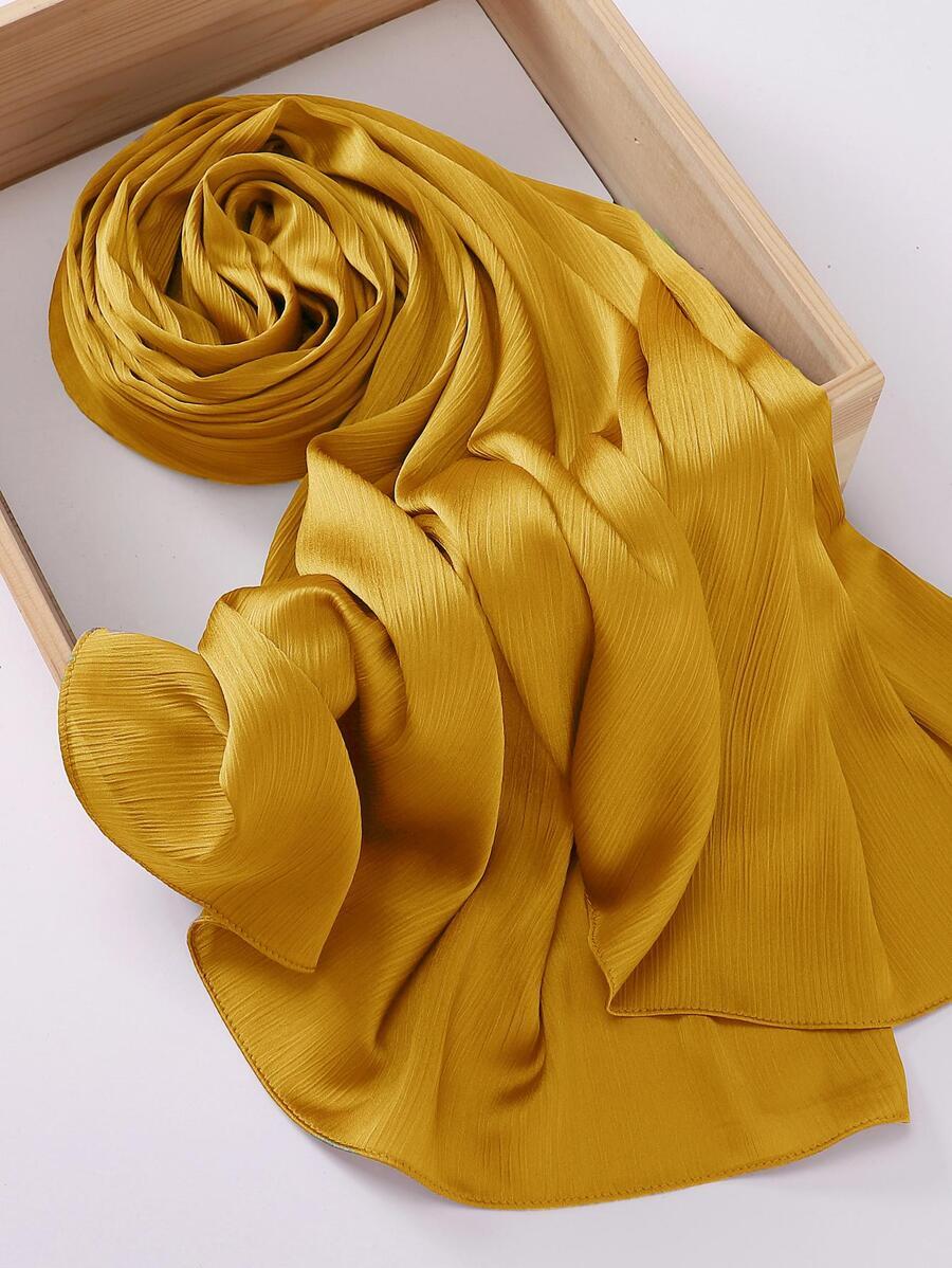 アクセサリー レディース スカーフ 1個 しわ加工サテン ヒジャブ 女性スカーフヘッド スカーフアクセサリー拍卖