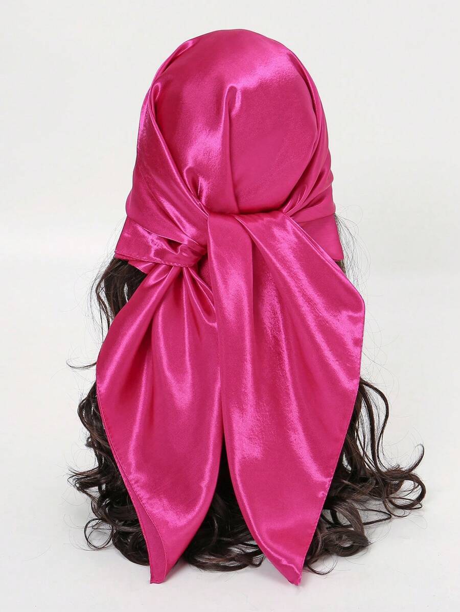 アクセサリー レディース スカーフ 1個 無地バンダナ レディース、多機能スクエアスカーフバンダナ、ヘアバンド、ヘッドバンド、お洒拍卖