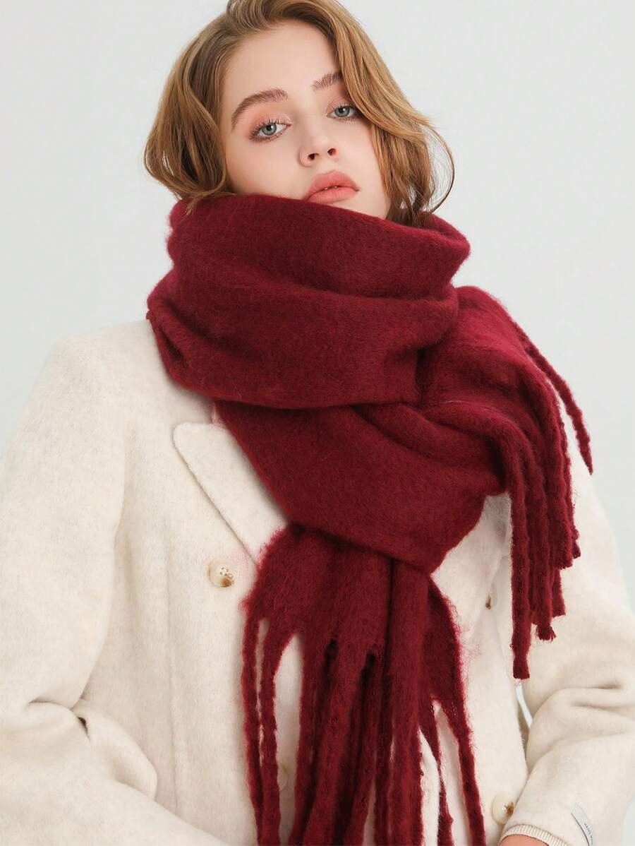 アクセサリー レディース スカーフ 1個 レディース冬用スカーフ 馬毛 ブラック カシミア調 ショール ラップ 厚手 暖かい レデ拍卖