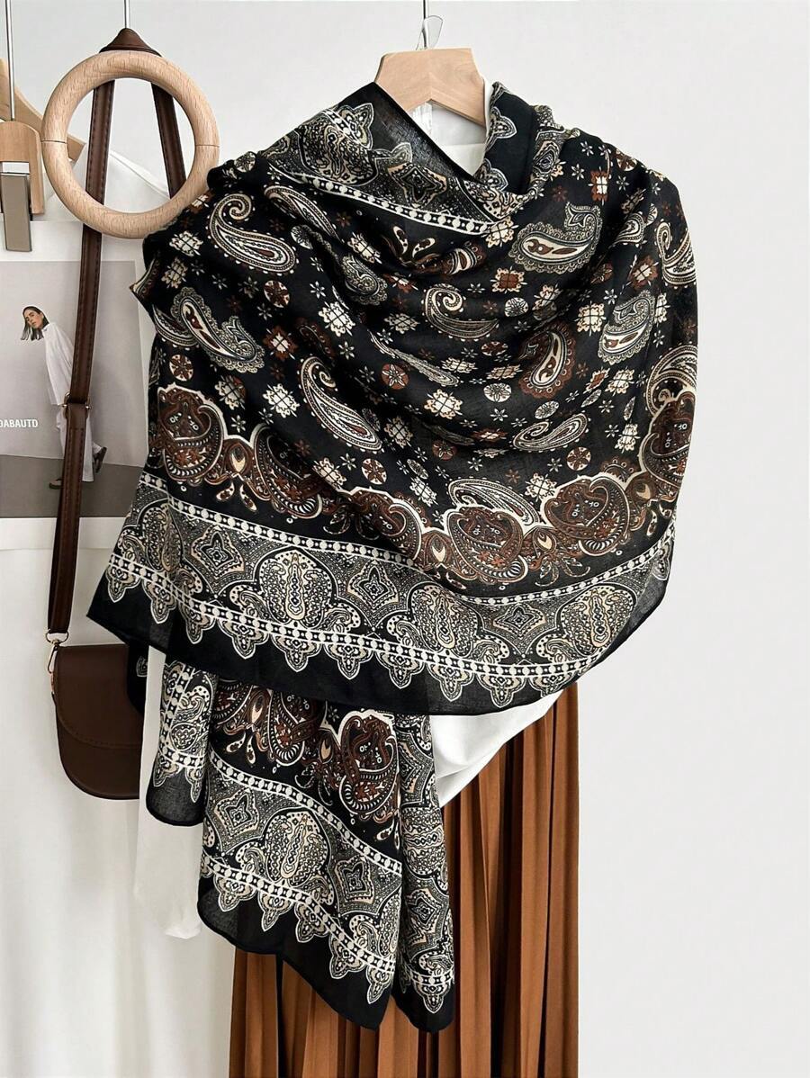 アクセサリー レディース スカーフ 女性用 万能ロングスカーフ ショール、軽量シフォン春夏 & 厚手フローラルスカーフ秋冬拍卖