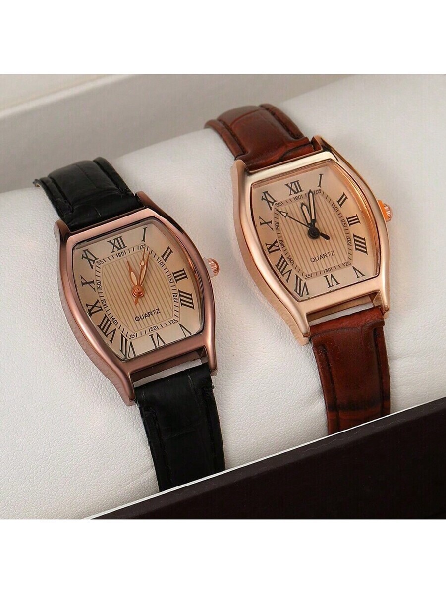 腕時計 レディース セット 2点セット 新作 ファッション レディース腕時計、バレル型、エレガントな美的デザイン、学生用時計、ニッ拍卖