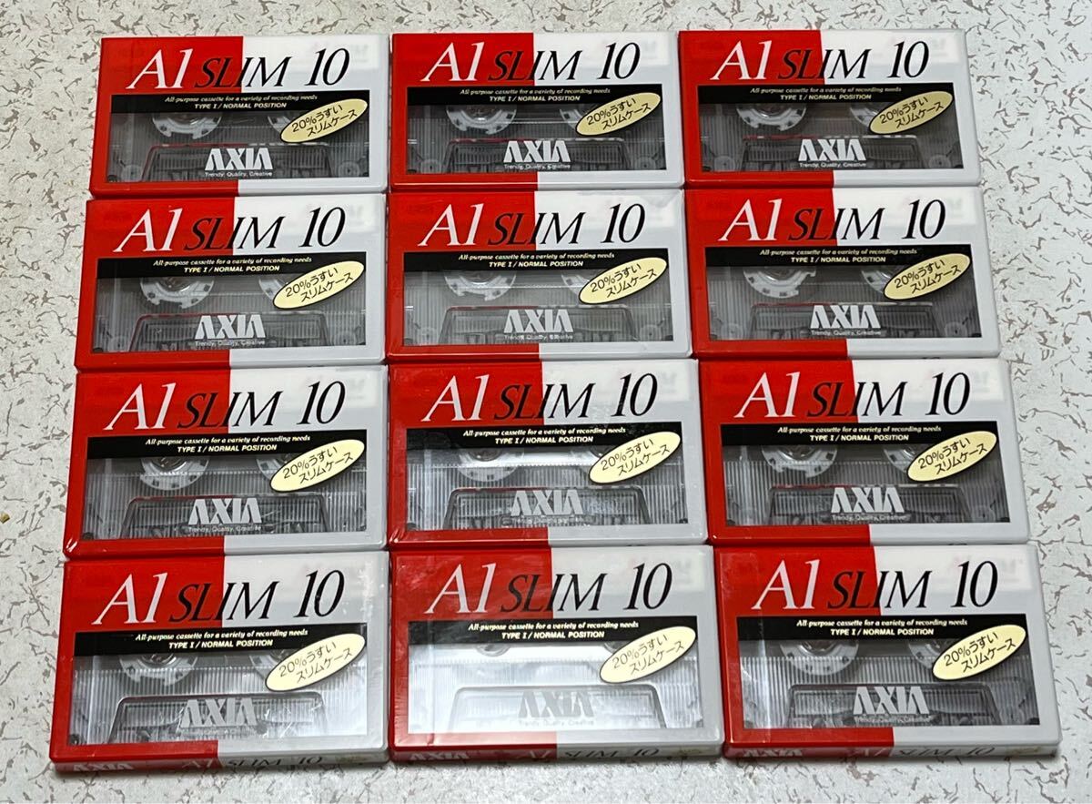 未使用品 AXIA A1 SLIM 10 カセットテープ 12巻セット 10分 ノーマル 未開封品 新品 maxel Sony TDK拍卖