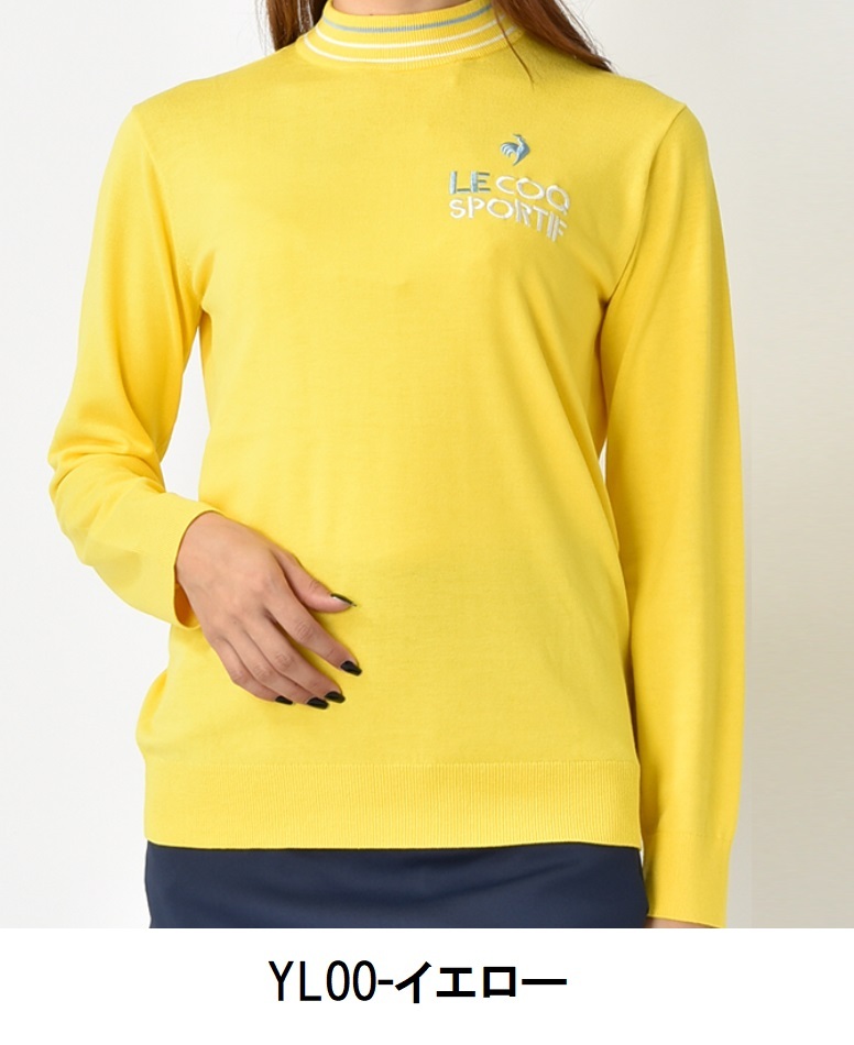 ネコポス発送 ルコック 【le coq sportif 】 レディース ハイネックセーター ニット QGWWJL00 イエロー M 【2634】拍卖