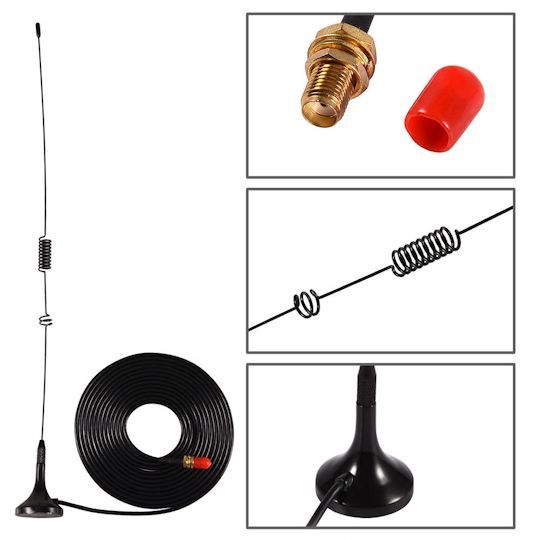 BNCオス/SMAメス端子の中型アンテナ, マグネット基台, VHF / UHF, 144/430MHz, 3.0dB, 磁気吸着拍卖